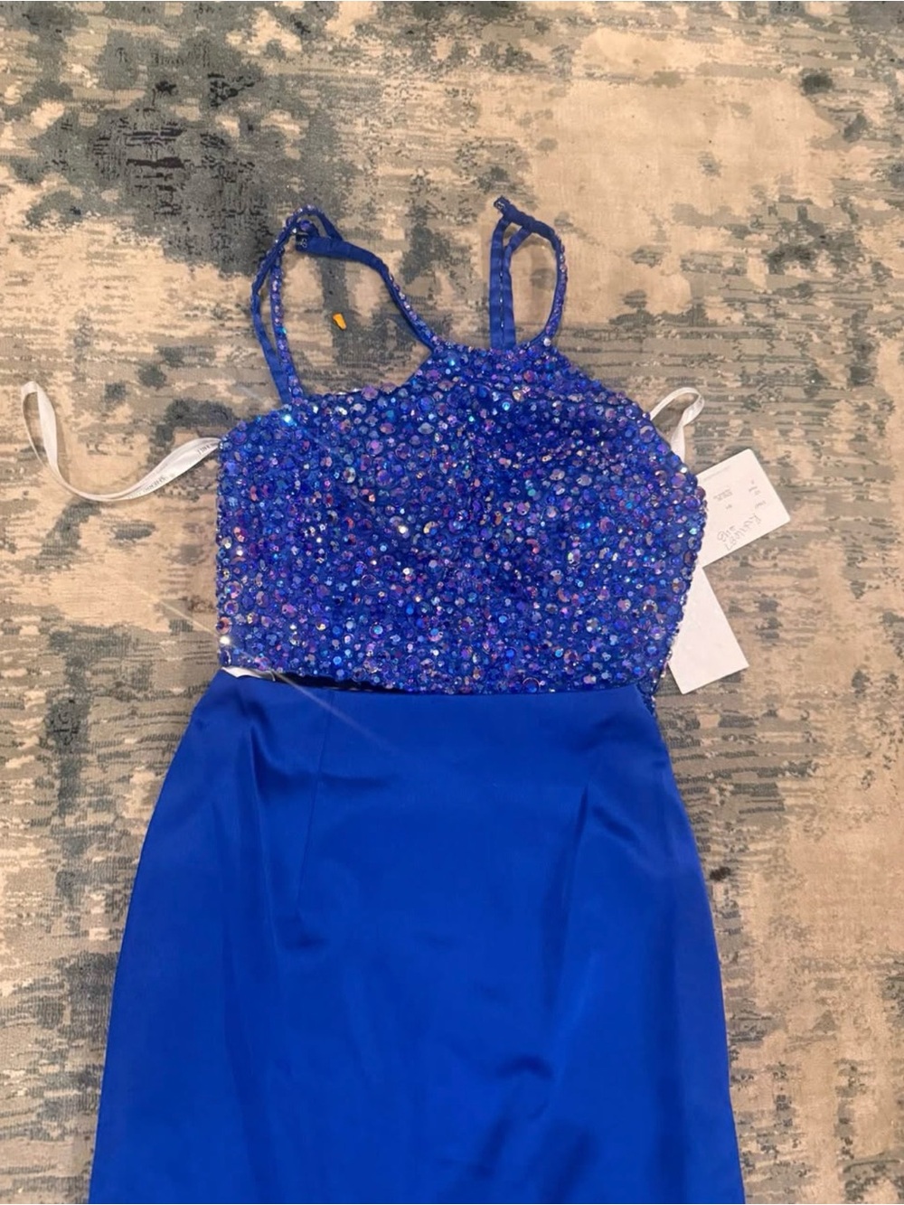 Sherri Hill Sparkle Bodice Royal Blue 2 piece Dress size 0